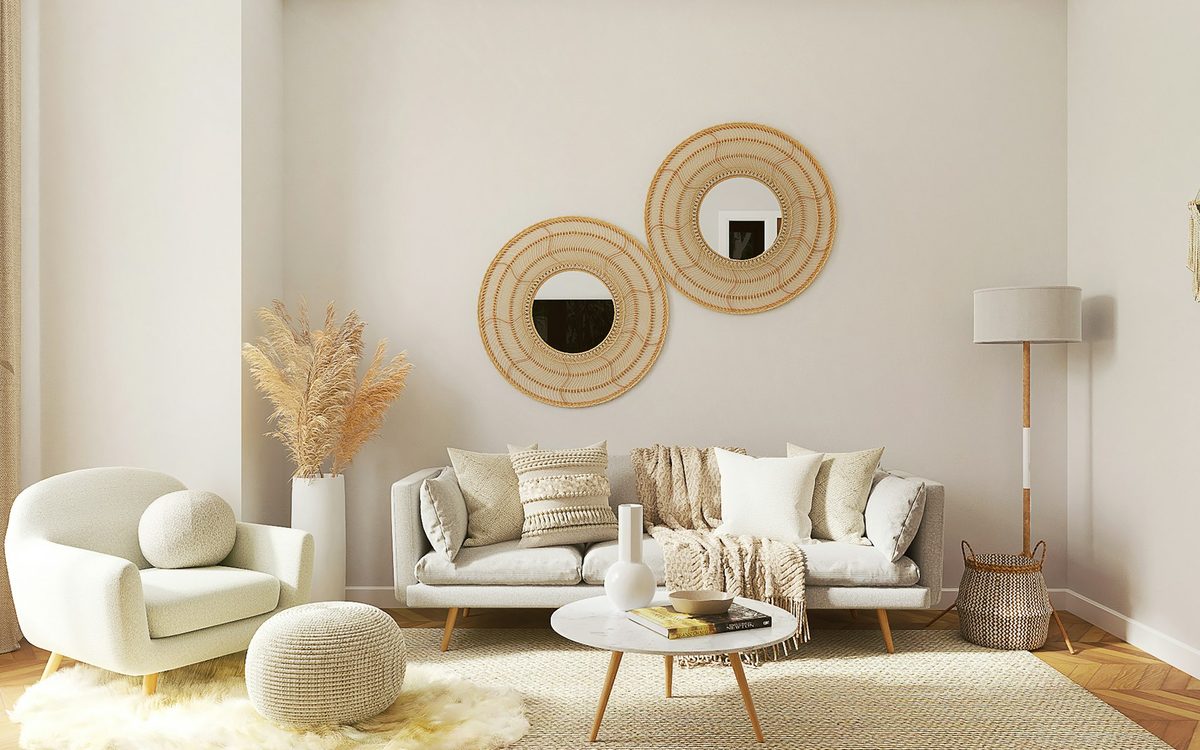 Bright, freshly painted modern living room